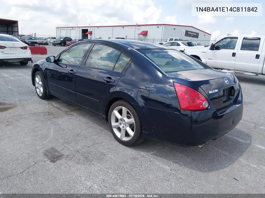 2004 Nissan Maxima 3.5 Se VIN: 1N4BA41E14C811842 Lot: 45618963