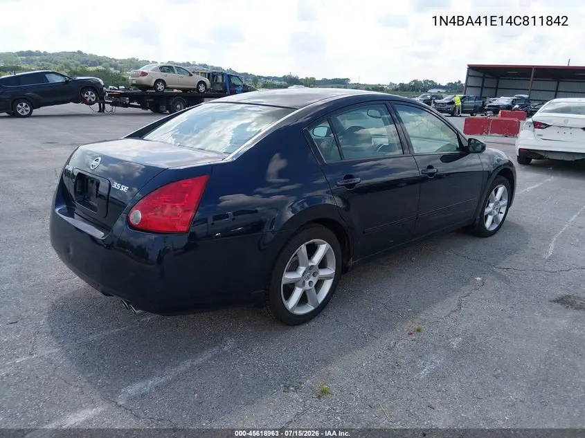 2004 Nissan Maxima 3.5 Se VIN: 1N4BA41E14C811842 Lot: 45618963
