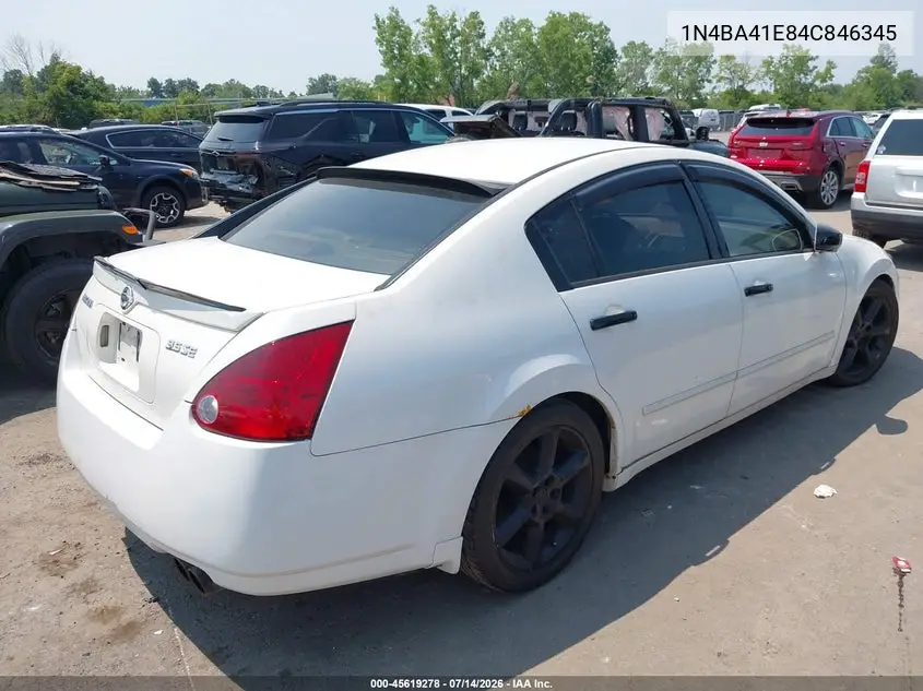 2004 Nissan Maxima 3.5 Se VIN: 1N4BA41E84C846345 Lot: 45619278
