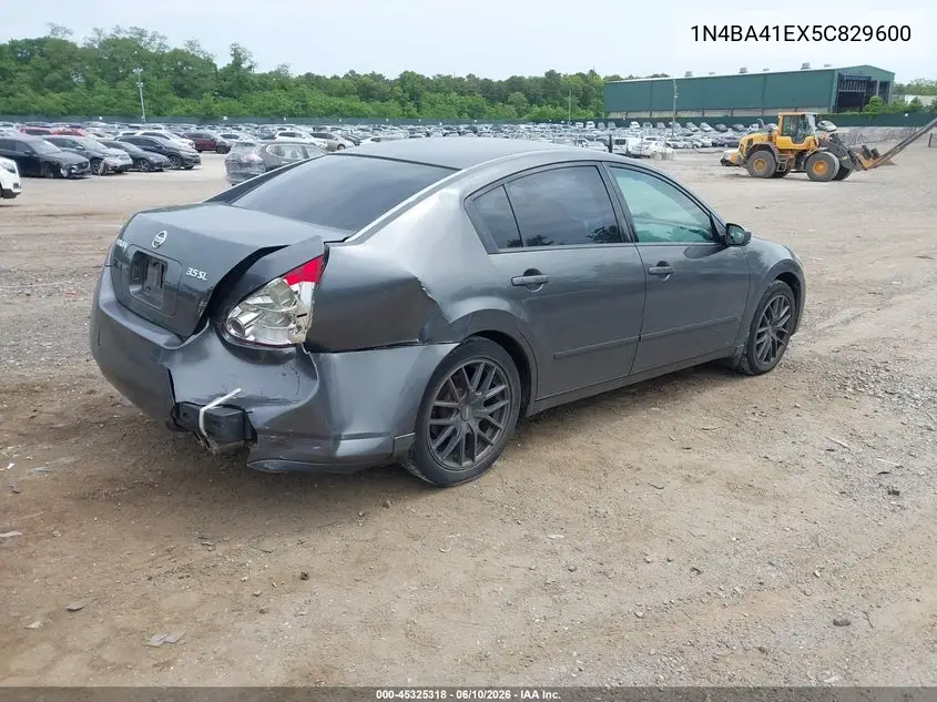 2005 Nissan Maxima 3.5 Sl VIN: 1N4BA41EX5C829600 Lot: 45325318