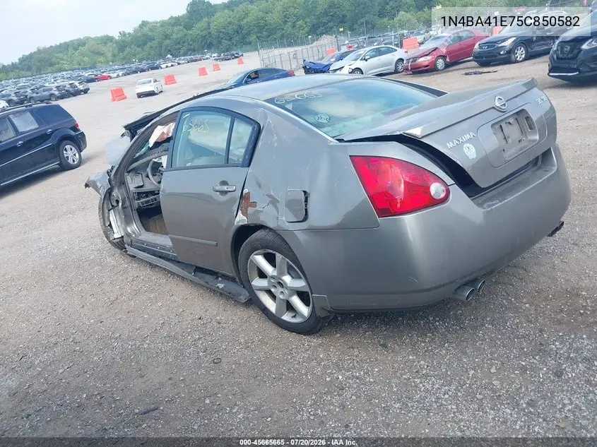 2005 Nissan Maxima 3.5 Se VIN: 1N4BA41E75C850582 Lot: 45665665