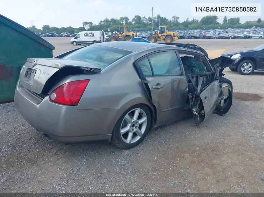 2005 Nissan Maxima 3.5 Se VIN: 1N4BA41E75C850582 Lot: 45665665