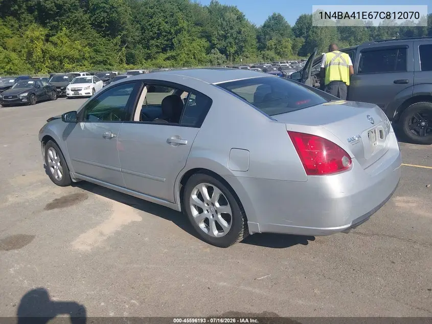 2007 Nissan Maxima 3.5 Sl VIN: 1N4BA41E67C812070 Lot: 45596193