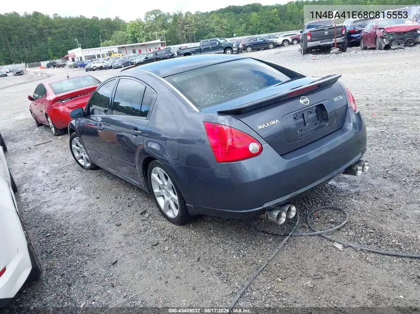 2008 Nissan Maxima 3.5 Se VIN: 1N4BA41E68C815553 Lot: 45409532