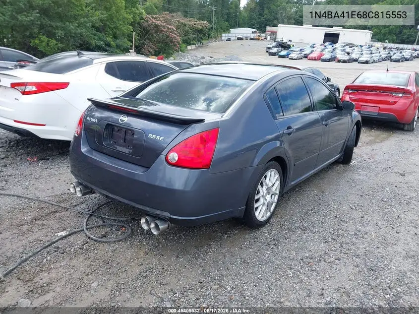 2008 Nissan Maxima 3.5 Se VIN: 1N4BA41E68C815553 Lot: 45409532