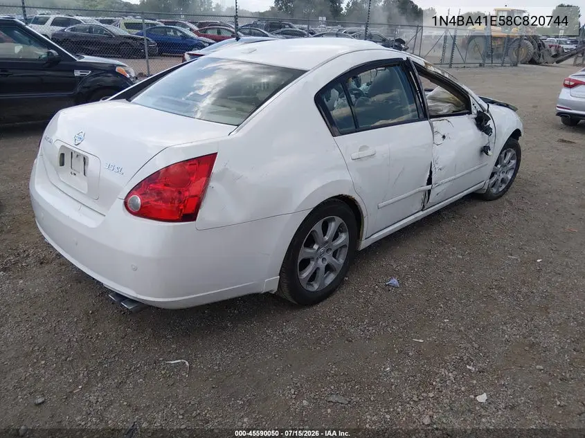 2008 Nissan Maxima 3.5 Sl VIN: 1N4BA41E58C820744 Lot: 45590050