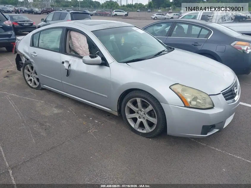 2008 Nissan Maxima 3.5 Se VIN: 1N4BA41EX8C839001 Lot: 45638625