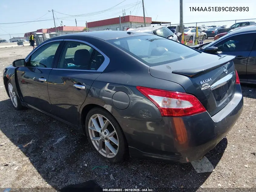 2009 Nissan Maxima 3.5 Sv VIN: 1N4AA51E89C829893 Lot: 45346603