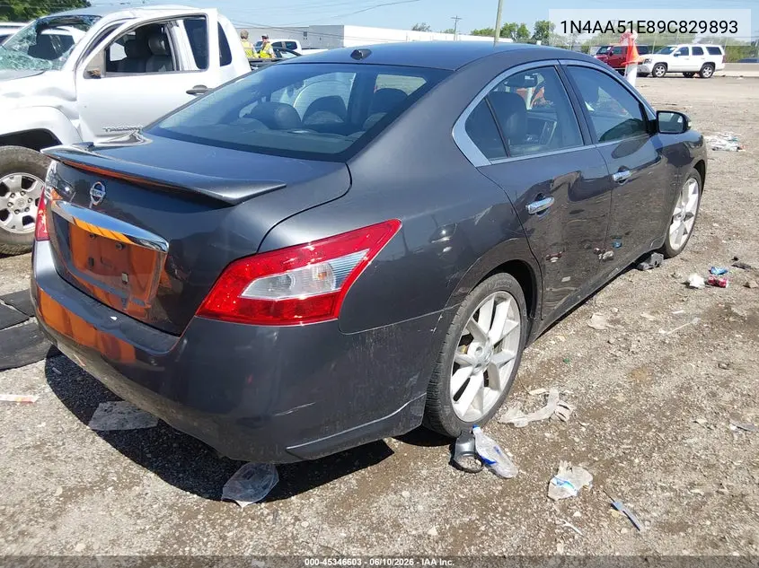 2009 Nissan Maxima 3.5 Sv VIN: 1N4AA51E89C829893 Lot: 45346603