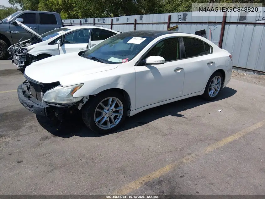 2009 Nissan Maxima 3.5 Sv VIN: 1N4AA51EX9C848820 Lot: 45612794