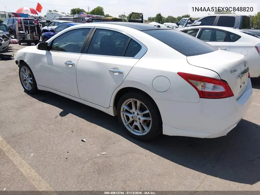 2009 Nissan Maxima 3.5 Sv VIN: 1N4AA51EX9C848820 Lot: 45612794