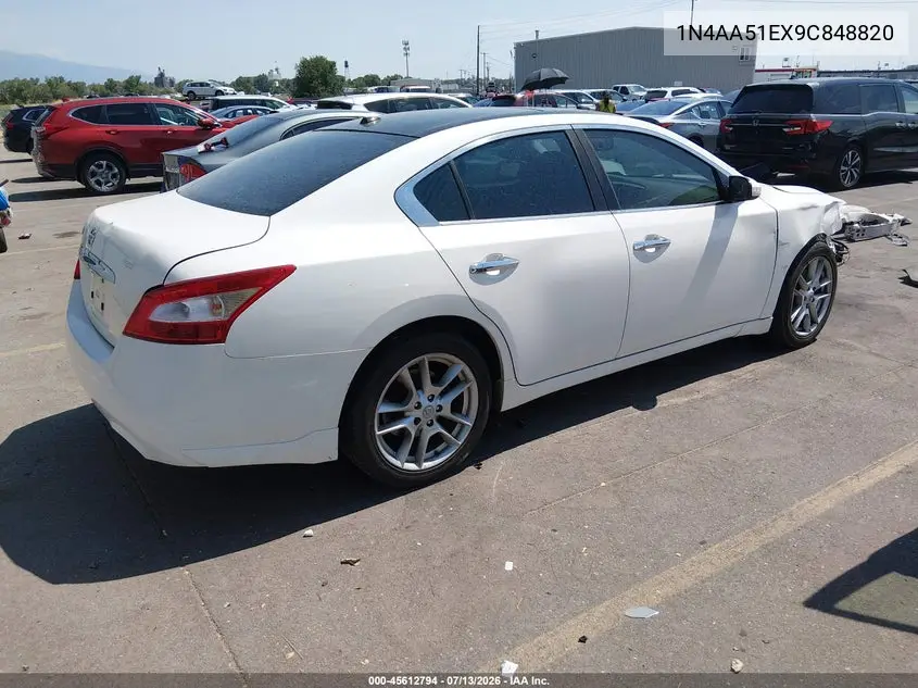 2009 Nissan Maxima 3.5 Sv VIN: 1N4AA51EX9C848820 Lot: 45612794