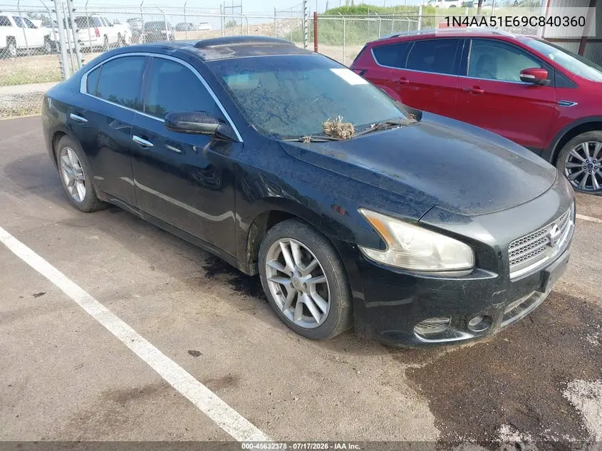 2009 Nissan Maxima 3.5 S VIN: 1N4AA51E69C840360 Lot: 45632378