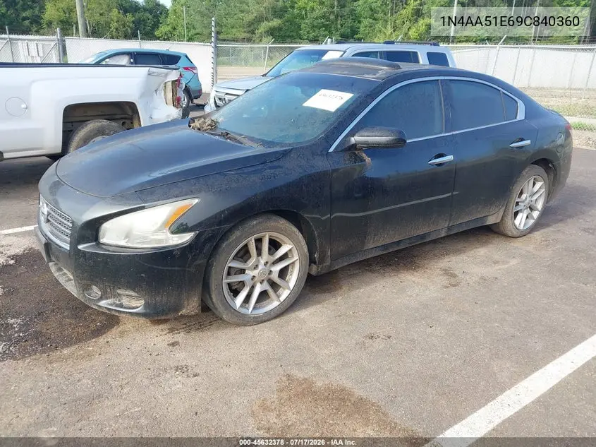 2009 Nissan Maxima 3.5 S VIN: 1N4AA51E69C840360 Lot: 45632378
