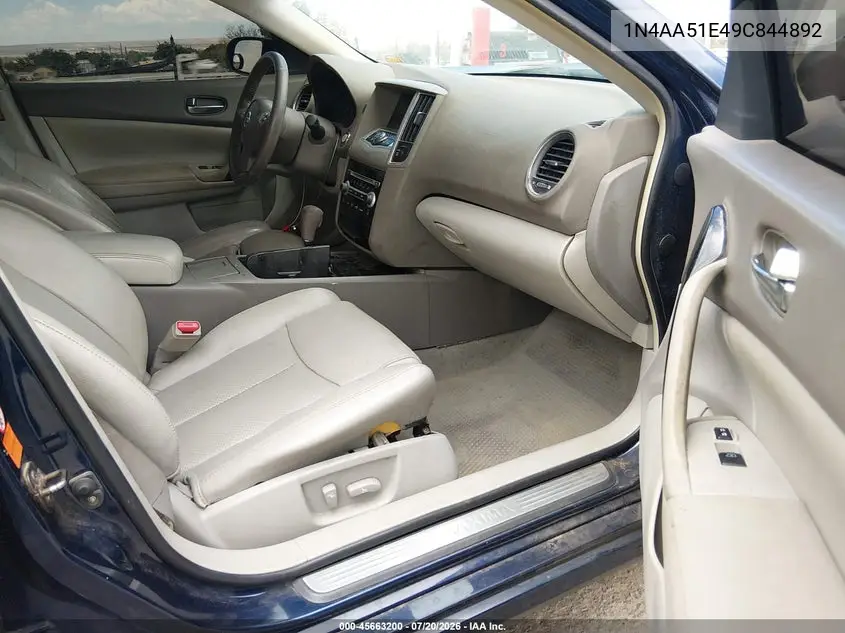 2009 Nissan Maxima 3.5 Sv VIN: 1N4AA51E49C844892 Lot: 45663200