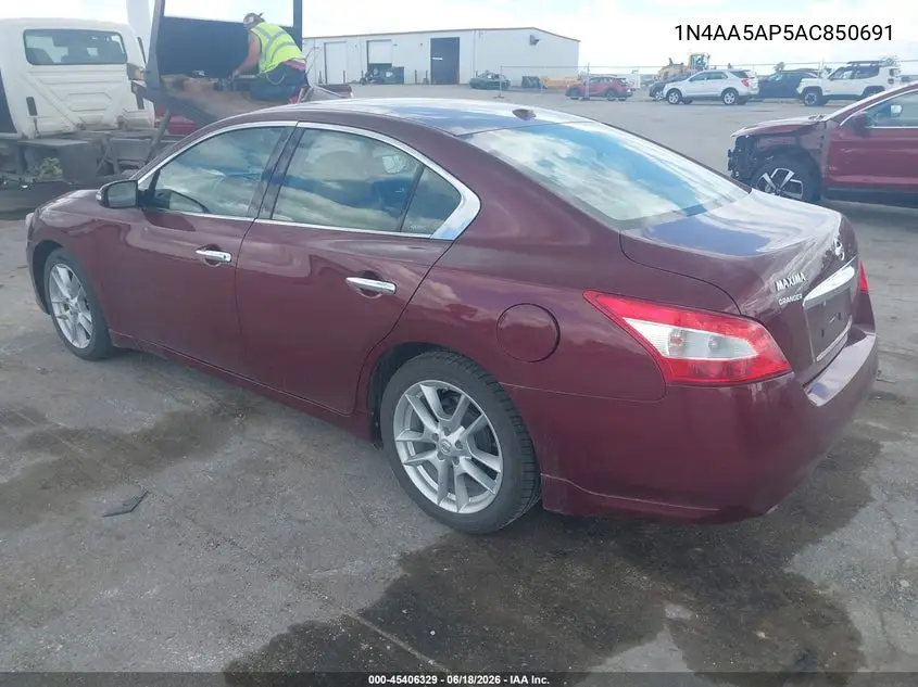 2010 Nissan Maxima 3.5 Sv VIN: 1N4AA5AP5AC850691 Lot: 45406329