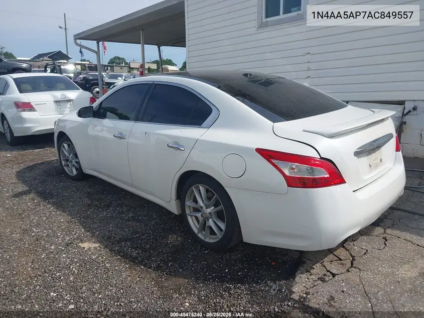 2010 Nissan Maxima 3.5 Sv VIN: 1N4AA5AP7AC849557 Lot: 45475240