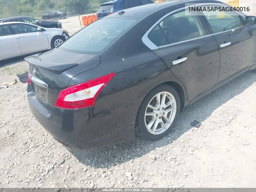 2010 Nissan Maxima 3.5 Sv VIN: 1N4AA5AP5AC840016 Lot: 45606791