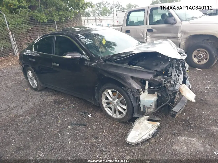 2010 Nissan Maxima 3.5 Sv VIN: 1N4AA5AP1AC840112 Lot: 45639422
