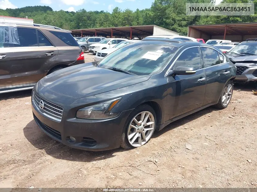 2010 Nissan Maxima 3.5 Sv VIN: 1N4AA5AP6AC863451 Lot: 45648253