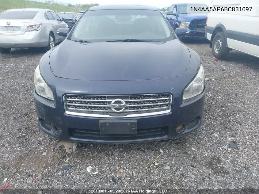 2011 Nissan Maxima 3.5 S VIN: 1N4AA5AP6BC831097 Lot: 12610981