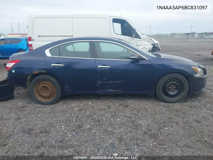 2011 Nissan Maxima 3.5 S VIN: 1N4AA5AP6BC831097 Lot: 12610981