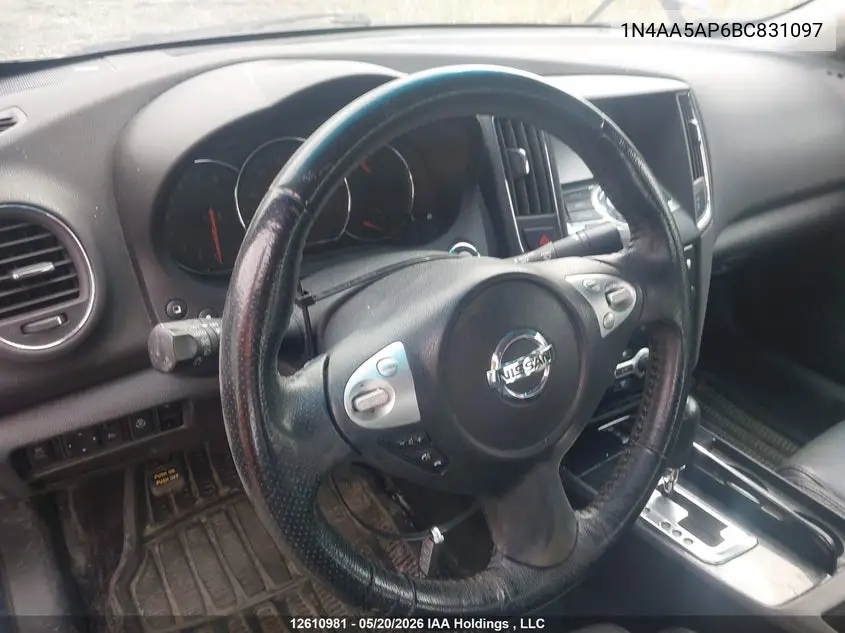 2011 Nissan Maxima 3.5 S VIN: 1N4AA5AP6BC831097 Lot: 12610981
