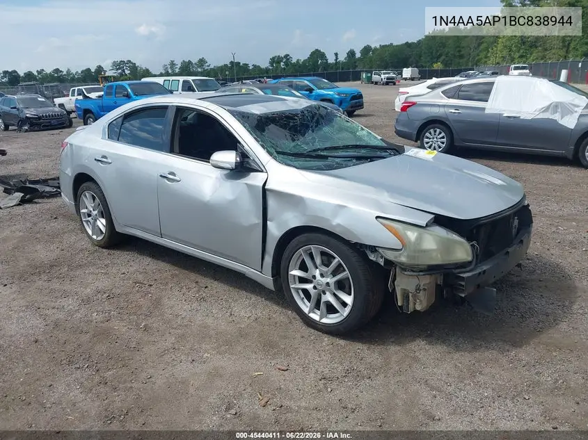 2011 Nissan Maxima 3.5 Sv VIN: 1N4AA5AP1BC838944 Lot: 45440411
