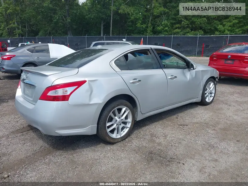 2011 Nissan Maxima 3.5 Sv VIN: 1N4AA5AP1BC838944 Lot: 45440411