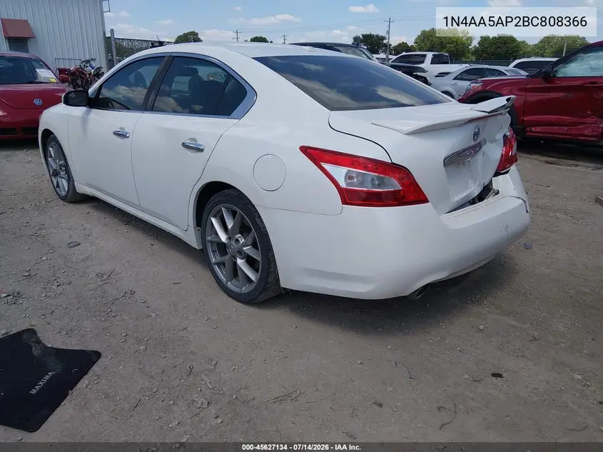 2011 Nissan Maxima 3.5 Sv VIN: 1N4AA5AP2BC808366 Lot: 45627134