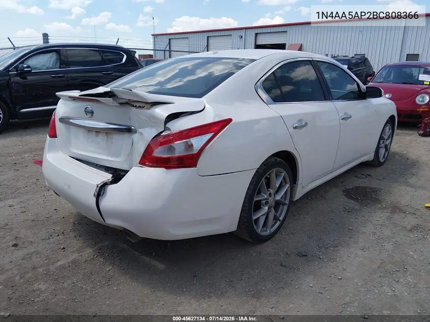 2011 Nissan Maxima 3.5 Sv VIN: 1N4AA5AP2BC808366 Lot: 45627134