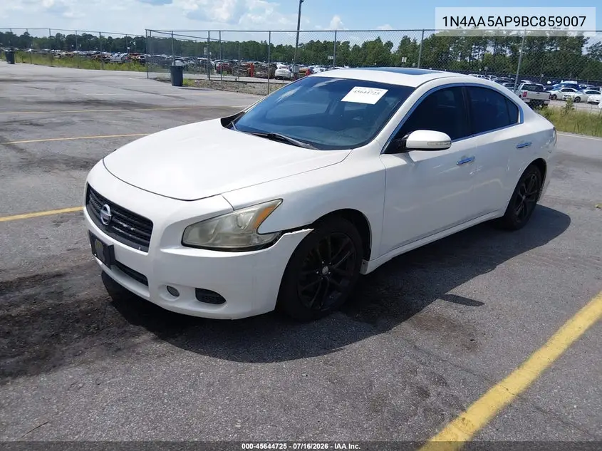 2011 Nissan Maxima 3.5 Sv VIN: 1N4AA5AP9BC859007 Lot: 45644725
