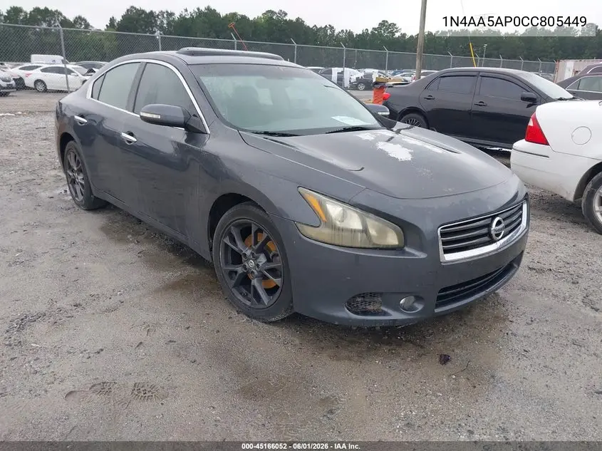2012 Nissan Maxima 3.5 S VIN: 1N4AA5AP0CC805449 Lot: 45166052