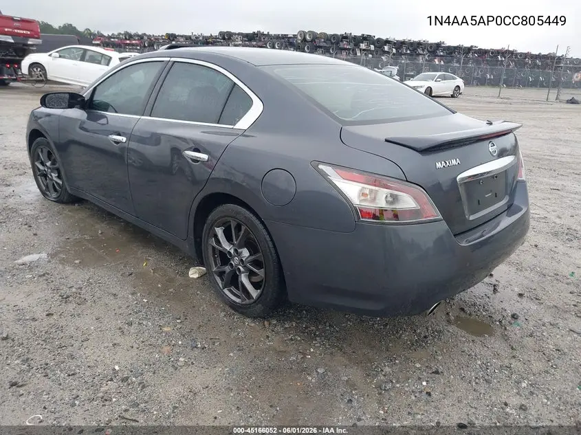 2012 Nissan Maxima 3.5 S VIN: 1N4AA5AP0CC805449 Lot: 45166052