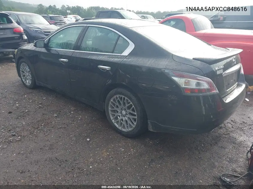 2012 Nissan Maxima 3.5 S VIN: 1N4AA5APXCC848616 Lot: 45424296