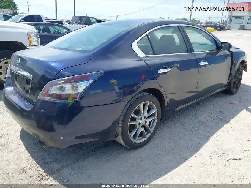 2014 Nissan Maxima VIN: 1N4AA5APXEC465701 Lot: 45322964
