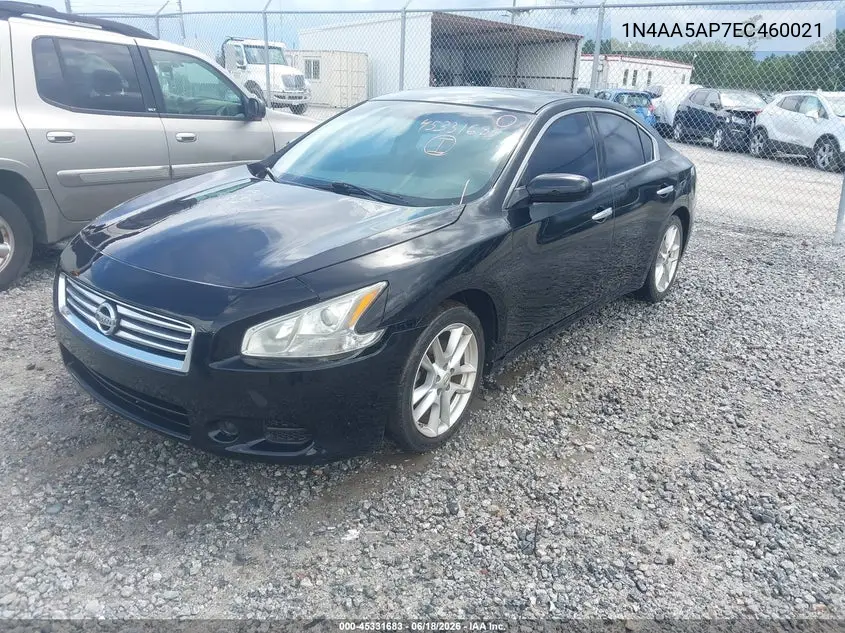 2014 Nissan Maxima 3.5 S/3.5 Sv VIN: 1N4AA5AP7EC460021 Lot: 45331683