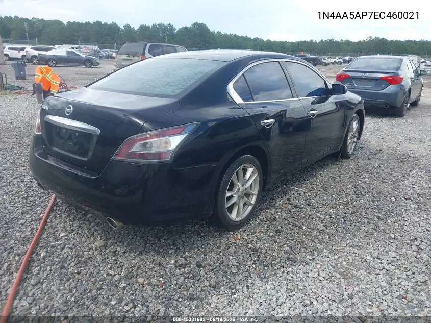 2014 Nissan Maxima 3.5 S/3.5 Sv VIN: 1N4AA5AP7EC460021 Lot: 45331683
