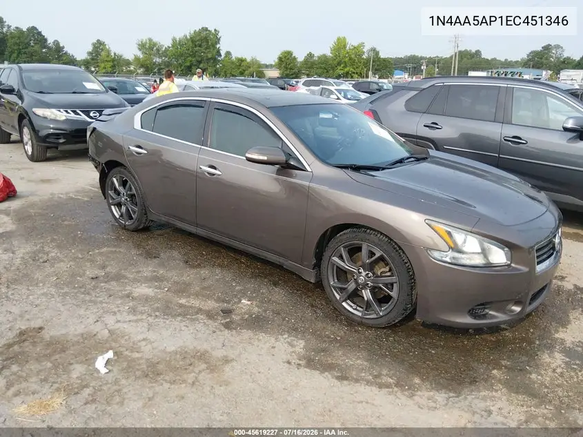2014 Nissan Maxima 3.5 Sv VIN: 1N4AA5AP1EC451346 Lot: 45619227