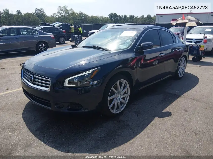 2014 Nissan Maxima 3.5 S VIN: 1N4AA5APXEC452723 Lot: 45623125