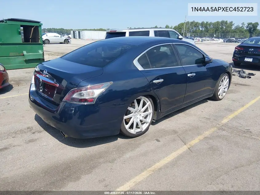 2014 Nissan Maxima 3.5 S VIN: 1N4AA5APXEC452723 Lot: 45623125