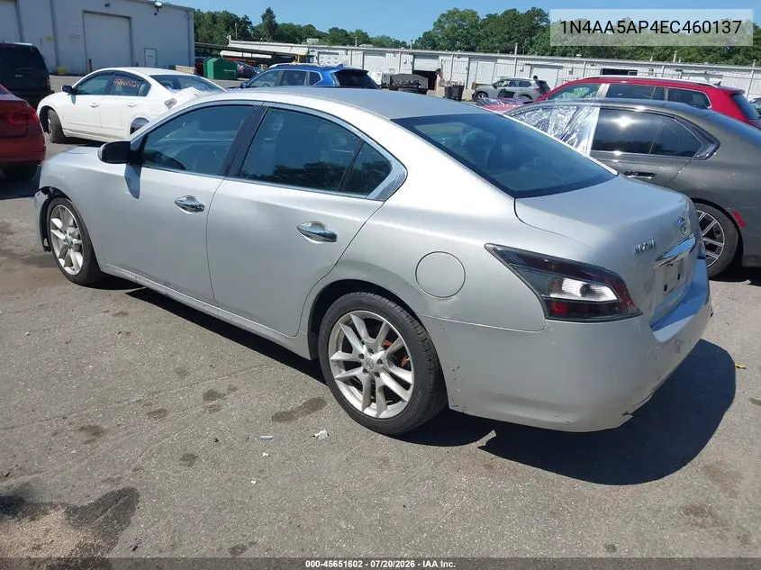2014 Nissan Maxima 3.5 S/3.5 Sv VIN: 1N4AA5AP4EC460137 Lot: 45651602