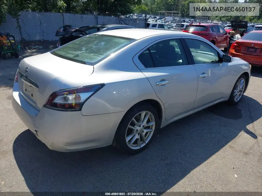 2014 Nissan Maxima 3.5 S/3.5 Sv VIN: 1N4AA5AP4EC460137 Lot: 45651602