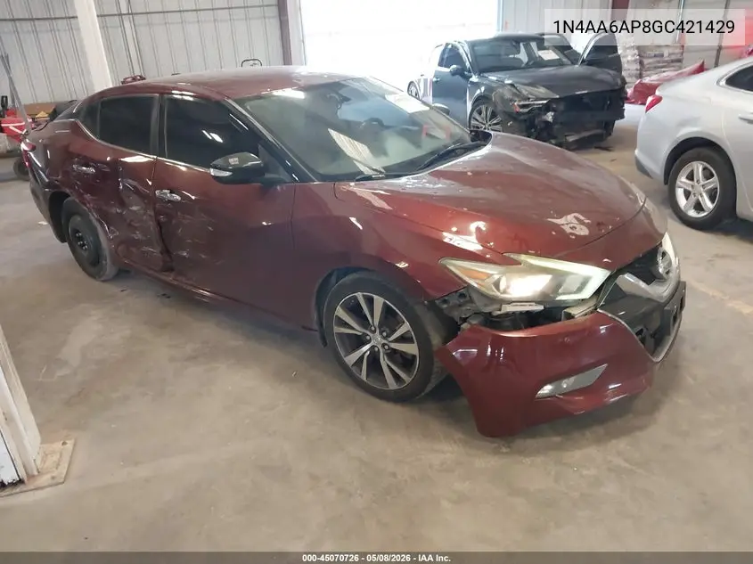 1N4AA6AP8GC421429 2016 Nissan Maxima 3.5 Sv