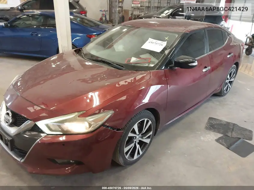 1N4AA6AP8GC421429 2016 Nissan Maxima 3.5 Sv