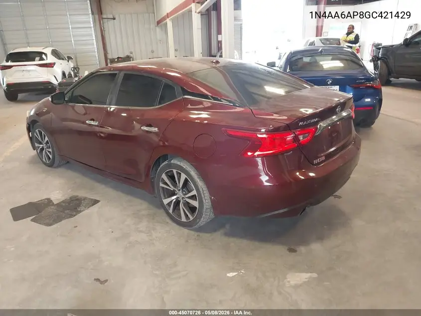 1N4AA6AP8GC421429 2016 Nissan Maxima 3.5 Sv
