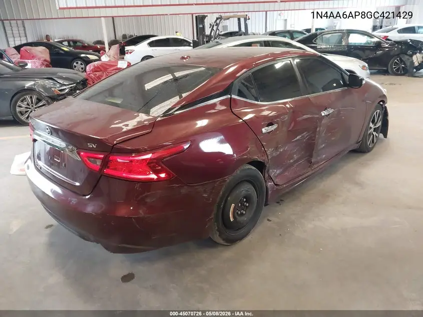 1N4AA6AP8GC421429 2016 Nissan Maxima 3.5 Sv