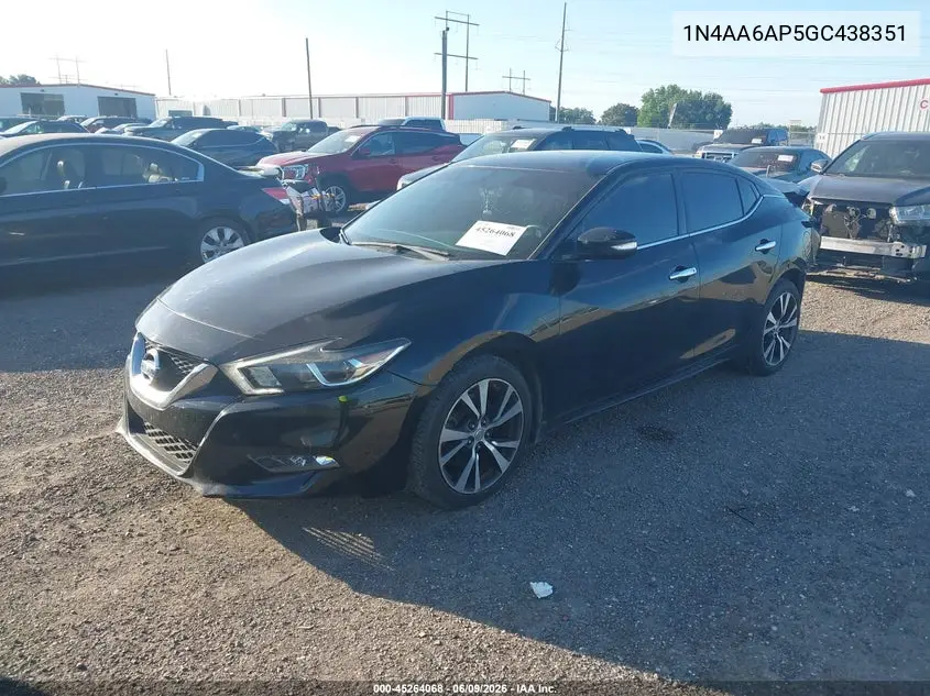 2016 Nissan Maxima 3.5 Sv VIN: 1N4AA6AP5GC438351 Lot: 45264068