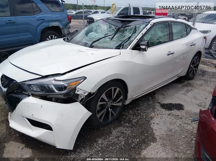 2016 Nissan Maxima 3.5 Platinum VIN: 1N4AA6AP7GC405786 Lot: 45345894