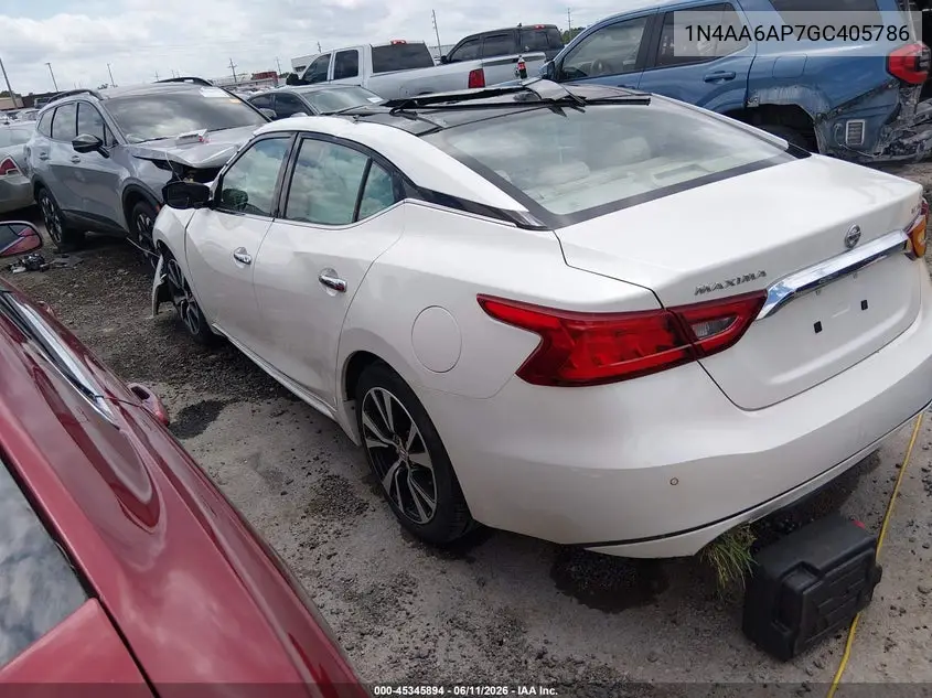 2016 Nissan Maxima 3.5 Platinum VIN: 1N4AA6AP7GC405786 Lot: 45345894